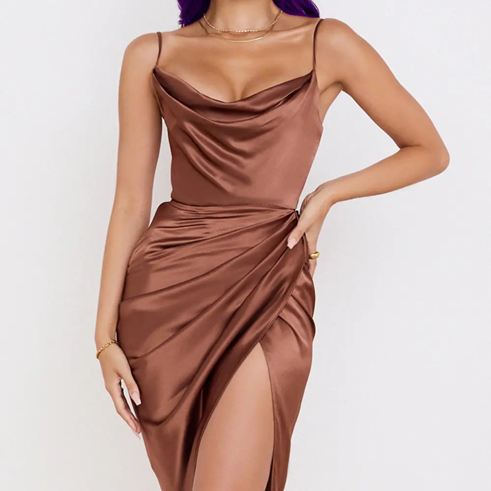 Sexy Sling Temperament Folds Dress