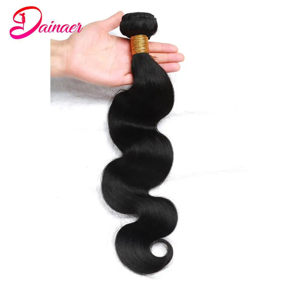 3 PCS Body Wave Bundles 100% Unprocessed Virgin Hair Brazilian Weaving Human Hair Bundles Natural Color Remy Hair Extensions