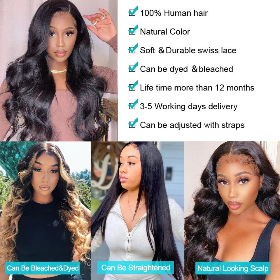 3 PCS Body Wave Bundles 100% Unprocessed Virgin Hair Brazilian Weaving Human Hair Bundles Natural Color Remy Hair Extensions