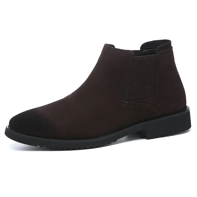Men’s Classic Chelsea Boots – High-Top Slip-On Style with PU Leather Finish