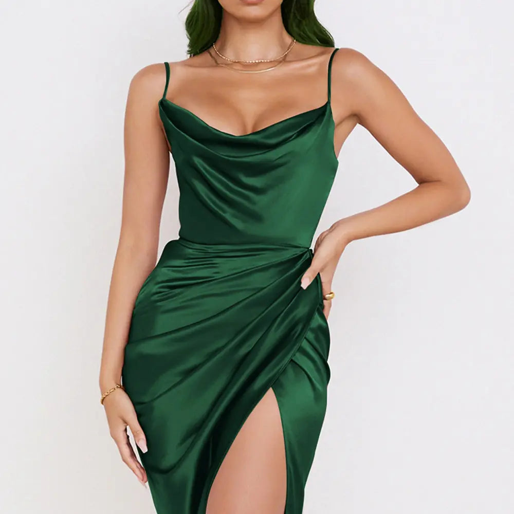 Sexy Sling Temperament Folds Dress