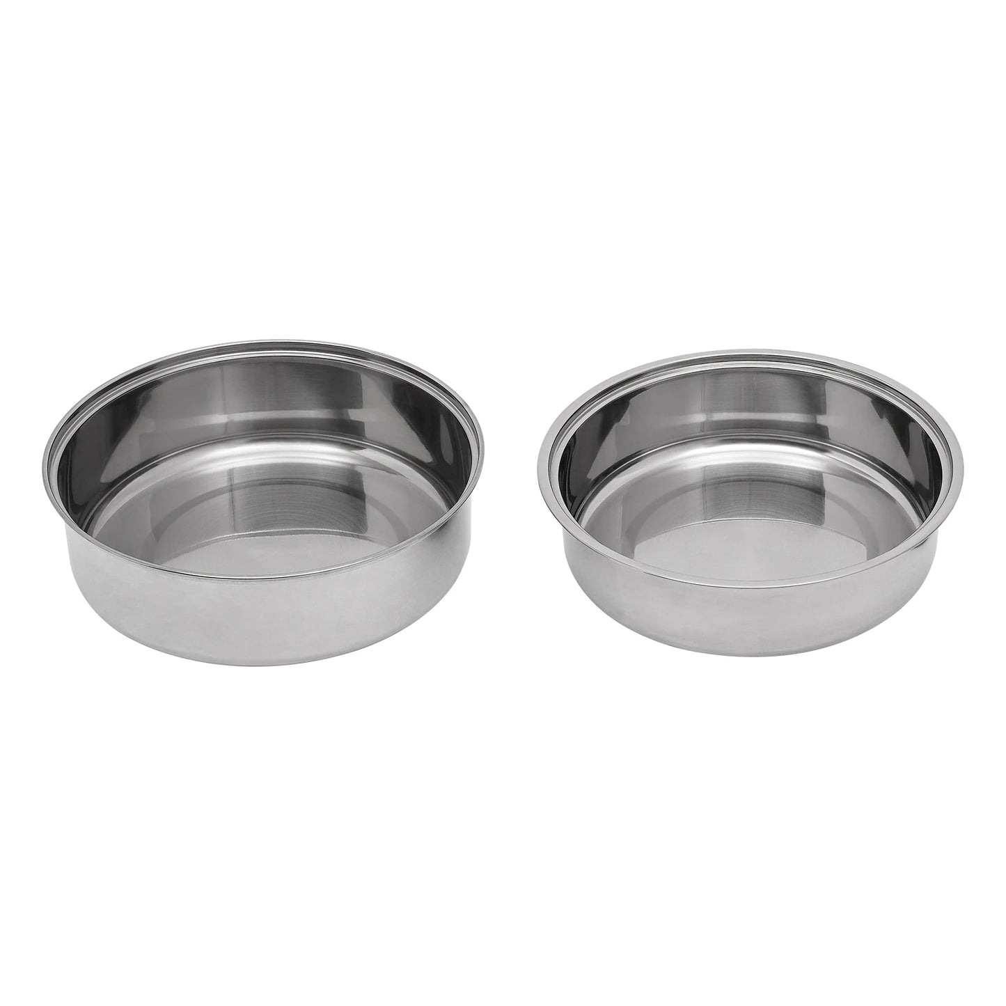 Round Alcohol-Heated Chafing Dish with Glass Lid, 6L Capacity, Stainless Steel, Ideal for Parties and Family Gatherings