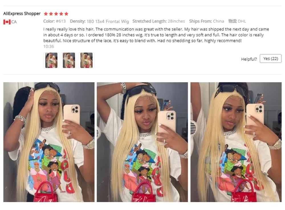 200 Density 13x4 13x6 HD Transparent Full Frontal Lace 613 Blonde Colored Straight Human Hair Wigs Lace Front Wigs 34 36 Inch