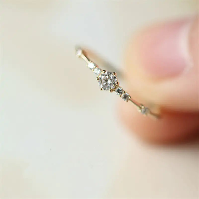 Elegant Crystal Wedding Ring