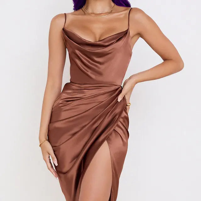 Sexy Sling Temperament Folds Dress