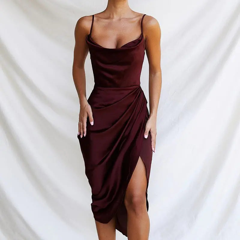 Sexy Sling Temperament Folds Dress