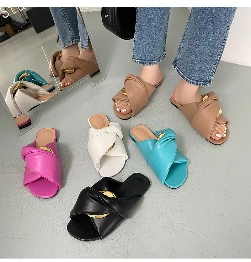Color Pop Flat Slides – Summer Comfy Must-Have