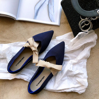Women’s Bow Mary Jane Flats – Elegant Slip-On Shoes for Casual & Dressy Looks