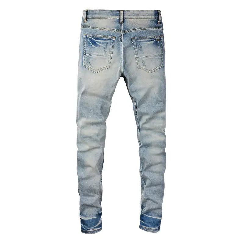 Distressed Patchwork Jeans