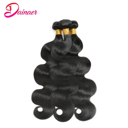 3 PCS Body Wave Bundles 100% Unprocessed Virgin Hair Brazilian Weaving Human Hair Bundles Natural Color Remy Hair Extensions