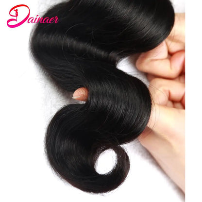 3 PCS Body Wave Bundles 100% Unprocessed Virgin Hair Brazilian Weaving Human Hair Bundles Natural Color Remy Hair Extensions