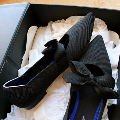 Women’s Bow Mary Jane Flats – Elegant Slip-On Shoes for Casual & Dressy Looks