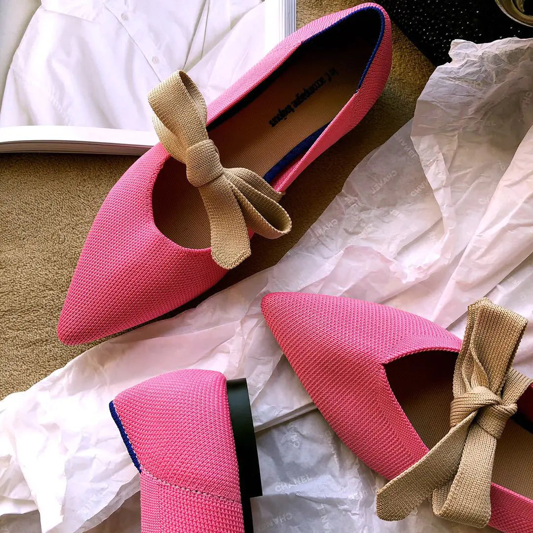 Women’s Bow Mary Jane Flats – Elegant Slip-On Shoes for Casual & Dressy Looks