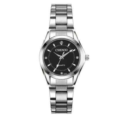 CHENXI Elegant Women’s Quartz Watch – Silver & Blue Minimalist Style