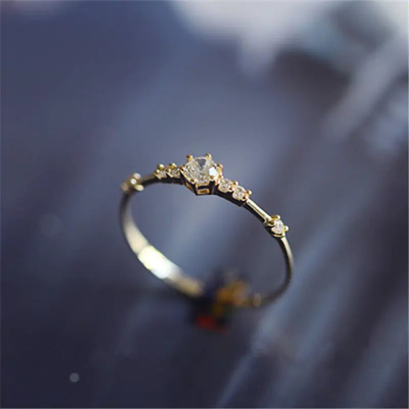 Elegant Crystal Wedding Ring