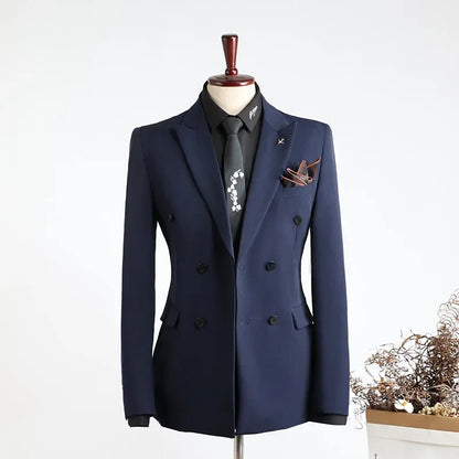 Customer Made Clothes Men Casual Fashion Business Blazer Jacket for Men Double Breasted Suit Jackets Coat Male Men Clothing