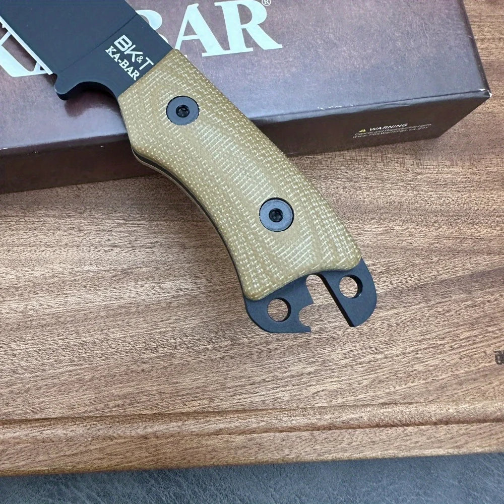 High Hardness Light Straight Knife Ultra Durable D2 Steel Blade Linen Handle Outdoor Camping Survival Tactics EDC Hunting Knife