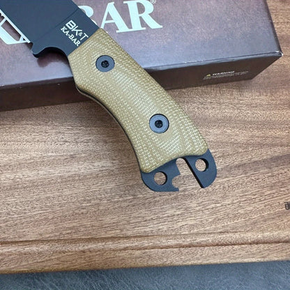 High Hardness Light Straight Knife Ultra Durable D2 Steel Blade Linen Handle Outdoor Camping Survival Tactics EDC Hunting Knife