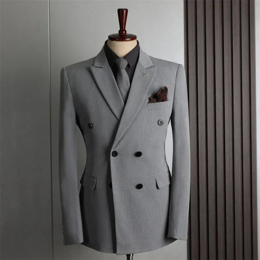 Customer Made Clothes Men Casual Fashion Business Blazer Jacket for Men Double Breasted Suit Jackets Coat Male Men Clothing