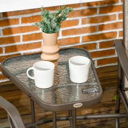 Outdoor Glider Chairs with Coffee Table Patio 2Seat Rocking Chair Swing Loveseat with Breathable Sling for Backyard Garden