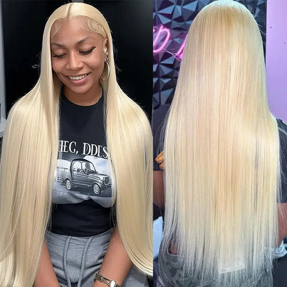 200 Density 13x4 13x6 HD Transparent Full Frontal Lace 613 Blonde Colored Straight Human Hair Wigs Lace Front Wigs 34 36 Inch