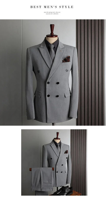 Customer Made Clothes Men Casual Fashion Business Blazer Jacket for Men Double Breasted Suit Jackets Coat Male Men Clothing