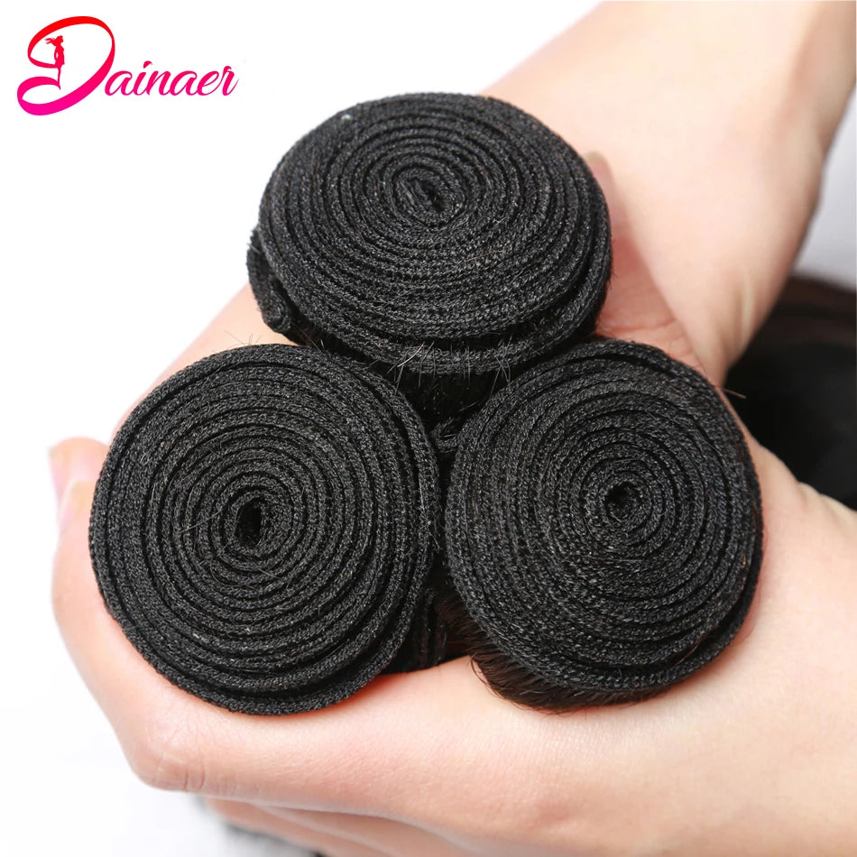 3 PCS Body Wave Bundles 100% Unprocessed Virgin Hair Brazilian Weaving Human Hair Bundles Natural Color Remy Hair Extensions