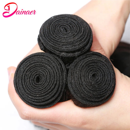 3 PCS Body Wave Bundles 100% Unprocessed Virgin Hair Brazilian Weaving Human Hair Bundles Natural Color Remy Hair Extensions
