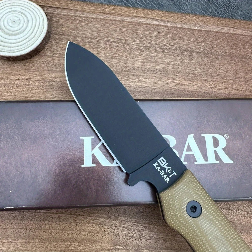 High Hardness Light Straight Knife Ultra Durable D2 Steel Blade Linen Handle Outdoor Camping Survival Tactics EDC Hunting Knife