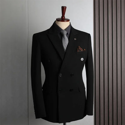 Customer Made Clothes Men Casual Fashion Business Blazer Jacket for Men Double Breasted Suit Jackets Coat Male Men Clothing