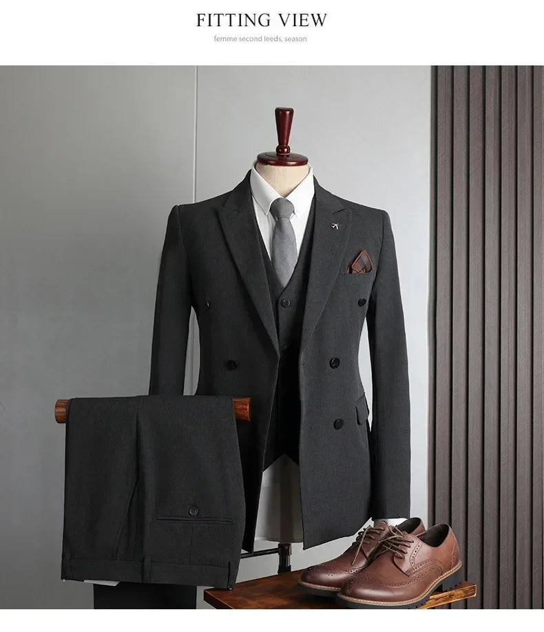 Customer Made Clothes Men Casual Fashion Business Blazer Jacket for Men Double Breasted Suit Jackets Coat Male Men Clothing