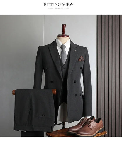 Customer Made Clothes Men Casual Fashion Business Blazer Jacket for Men Double Breasted Suit Jackets Coat Male Men Clothing