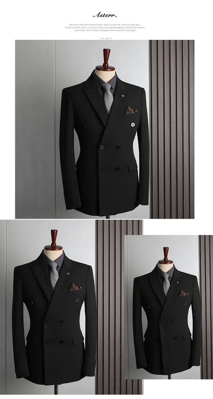 Customer Made Clothes Men Casual Fashion Business Blazer Jacket for Men Double Breasted Suit Jackets Coat Male Men Clothing
