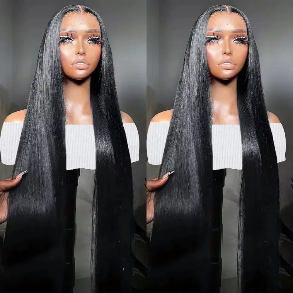 38 42 48 Inch 13x6 HD Transparent Bone Straight Lace Front Wigs 300 Density Straight Lace Front Wigs Brazilian Human Hair Wigs