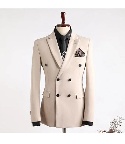 Customer Made Clothes Men Casual Fashion Business Blazer Jacket for Men Double Breasted Suit Jackets Coat Male Men Clothing