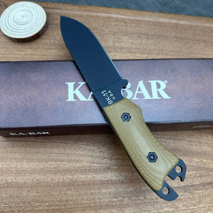 High Hardness Light Straight Knife Ultra Durable D2 Steel Blade Linen Handle Outdoor Camping Survival Tactics EDC Hunting Knife