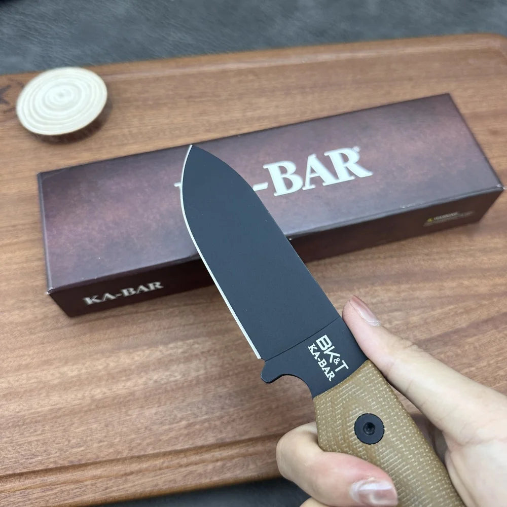 High Hardness Light Straight Knife Ultra Durable D2 Steel Blade Linen Handle Outdoor Camping Survival Tactics EDC Hunting Knife