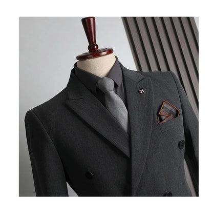 Customer Made Clothes Men Casual Fashion Business Blazer Jacket for Men Double Breasted Suit Jackets Coat Male Men Clothing