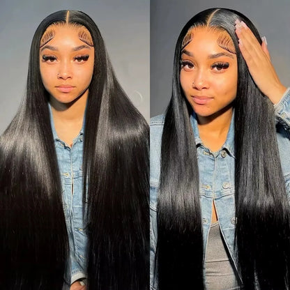 38 42 48 Inch 13x6 HD Transparent Bone Straight Lace Front Wigs 300 Density Straight Lace Front Wigs Brazilian Human Hair Wigs