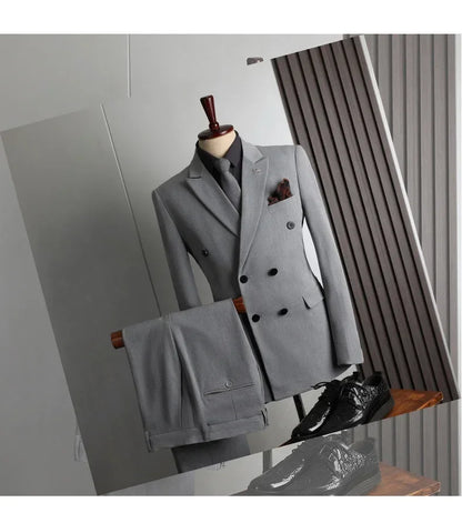 Customer Made Clothes Men Casual Fashion Business Blazer Jacket for Men Double Breasted Suit Jackets Coat Male Men Clothing