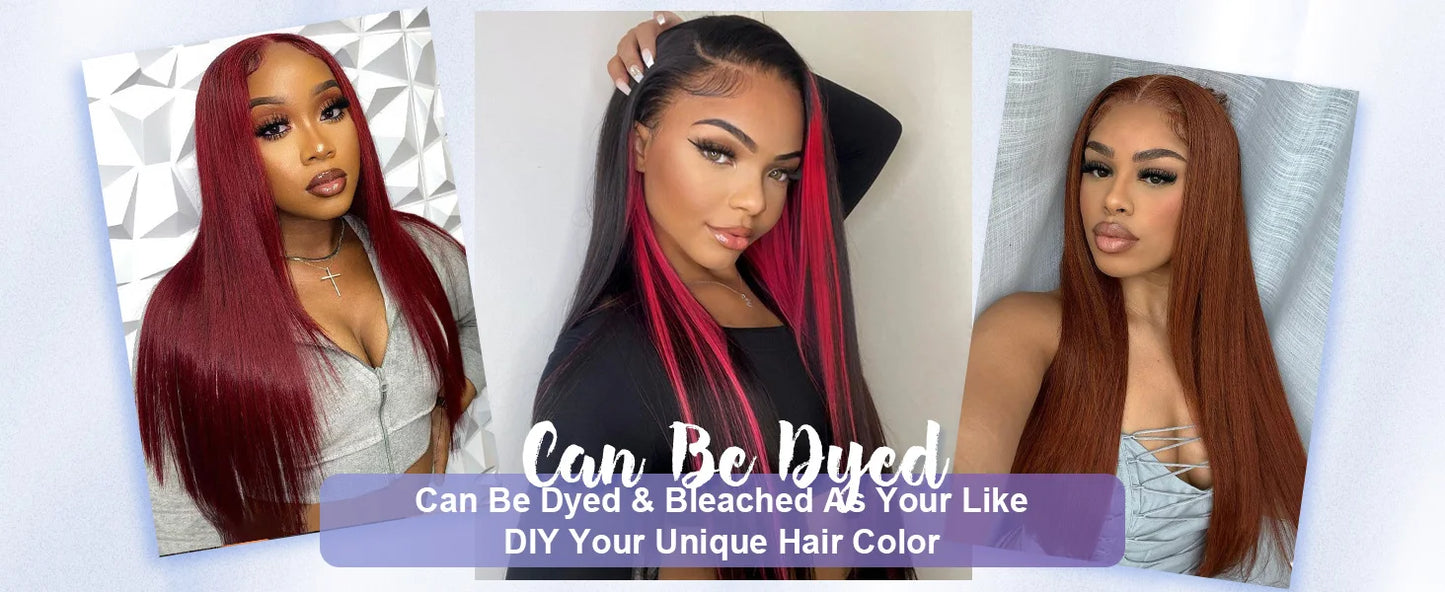 38 42 48 Inch 13x6 HD Transparent Bone Straight Lace Front Wigs 300 Density Straight Lace Front Wigs Brazilian Human Hair Wigs