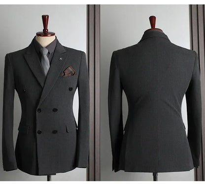 Customer Made Clothes Men Casual Fashion Business Blazer Jacket for Men Double Breasted Suit Jackets Coat Male Men Clothing