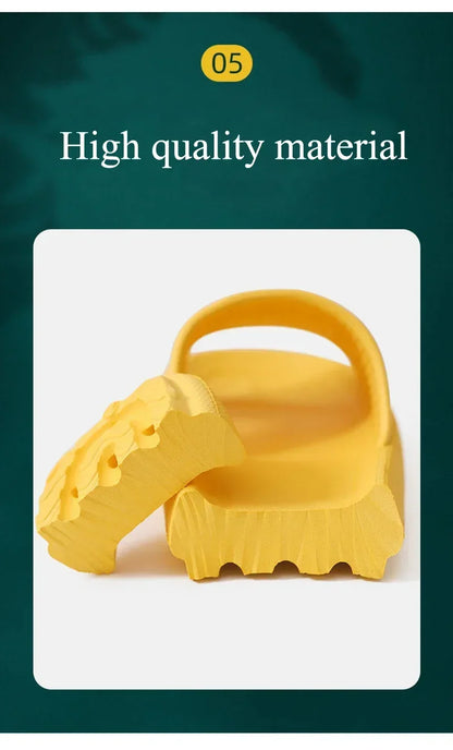 EVA Thick Sole 4cm Beach Slippers Cloud-Like Comfort Home Use Couple Height Increasing Indoor Solid Color Summer Sandals