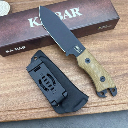 High Hardness Light Straight Knife Ultra Durable D2 Steel Blade Linen Handle Outdoor Camping Survival Tactics EDC Hunting Knife