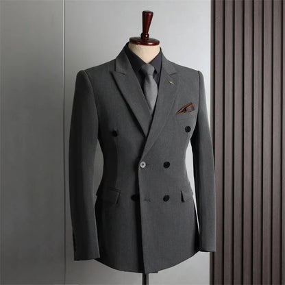 Customer Made Clothes Men Casual Fashion Business Blazer Jacket for Men Double Breasted Suit Jackets Coat Male Men Clothing