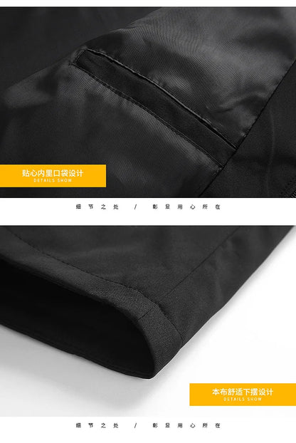 Men's Waterproof Military Jacket Hooded Windbreaker Casual Outdoor Camping Sports Coat Thin Zipper Closure Regular Fit