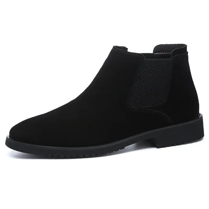 Men’s Classic Chelsea Boots – High-Top Slip-On Style with PU Leather Finish