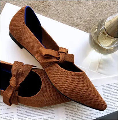 Women’s Bow Mary Jane Flats – Elegant Slip-On Shoes for Casual & Dressy Looks