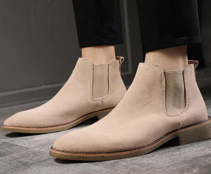 Men’s Classic Chelsea Boots – High-Top Slip-On Style with PU Leather Finish