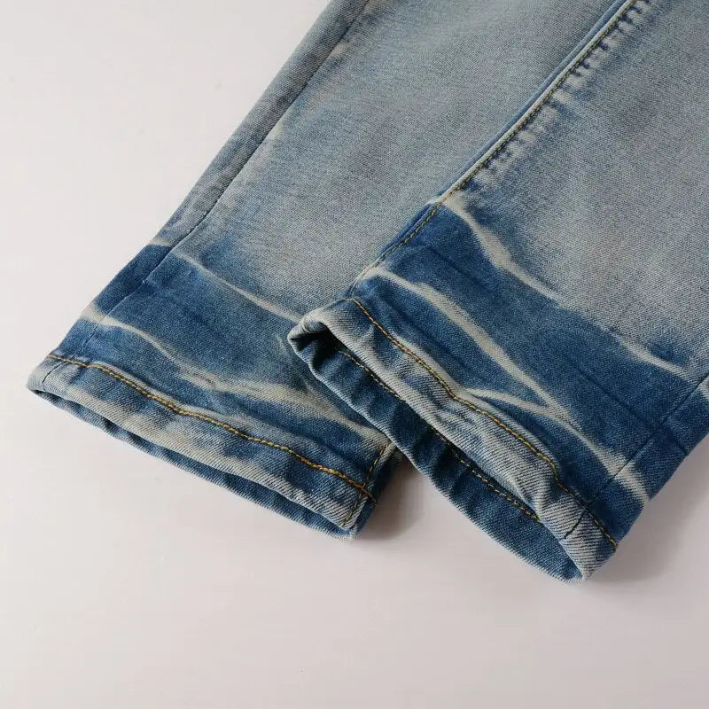 Distressed Patchwork Jeans